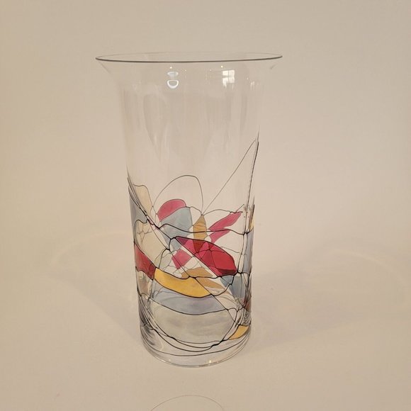 PartyLite Retired Mosaic Calypso Cylinder Hurricane Shade-Stained Glass - Picture 2 of 8